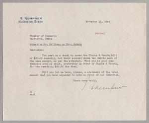 [Letter from  I. H. Kempner to Chamber of Commerce, November 13, 1944]