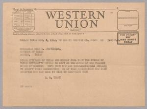 [Telegram from E. O. Terry and Coke H. Stevenson, November 6, 1944]