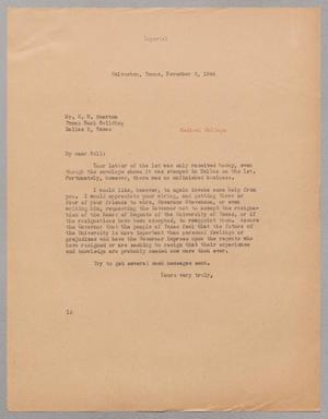 [Letter from I. H. Kempner to W. W. Overton, November 6, 1944]