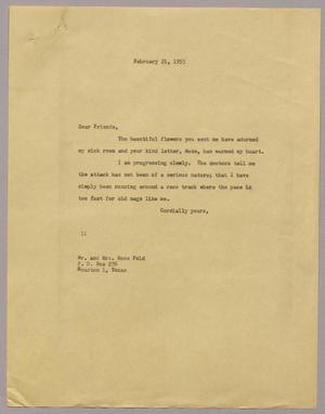 [Letter from I. H. Kempner to Mr. and Mrs. Mose Feld, February 21, 1955]