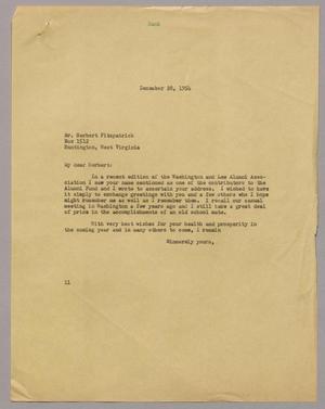 Primary view of object titled '[Letter from I. H. Kempner to Mr. Herbert Fitzpatrick, December 28, 1954]'.