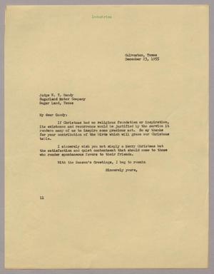 [Letter from I. H. Kempner to Judge W. T. Gandy, December 23, 1955]