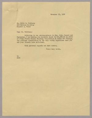 [Letter from Isaac H. Kempner to Billy B. Goldberg, November 21, 1956]