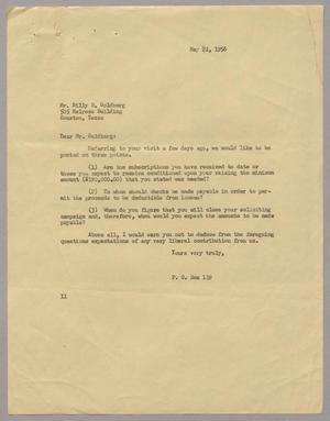 [Letter from I. H. Kempner to Mr. Billy B. Goldberg, May 21, 1956]