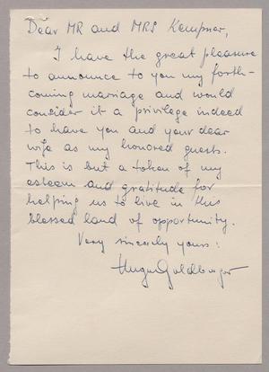 Primary view of object titled '[Letter from Hugo Goldberger to Mr. and Mrs. Kempner, November 1955]'.