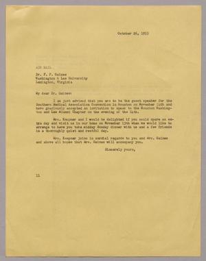 Primary view of object titled '[Letter from I. H. Kempner to Dr. F. P. Gaines, October 26, 1955]'.