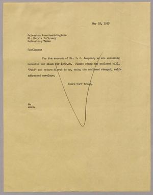 [Letter from A. H. Blackshear, Jr. to Galveston Anesthesiologists, may 18, 1955]