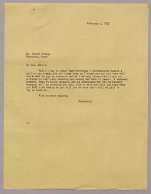 [Letter from I. H. Kempner to Mr. Albert George, February 4, 1955]