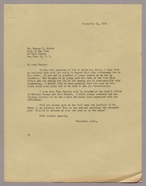 [Letter from I. H. Kempner to Mr. George S. Butler - September 24, 1956]
