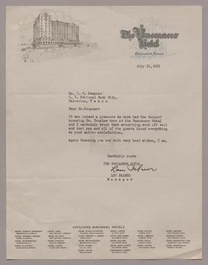 [Letter from The Buccaneer Hotel to I. H. Kempner - July 21, 1956]