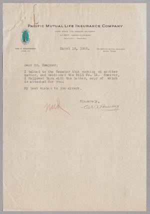 [Letter from Abe A. Rosenberg to I. H. Kempner, March 19, 1945]