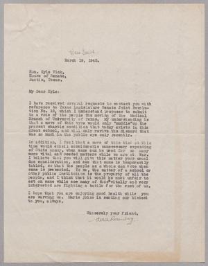 [Letter from Abe A. Rosenberg to Kyle Vick, March 19, 1945]