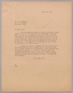 [Letter from I. H. Kempner to A. O. Singleton, March 14, 1945]