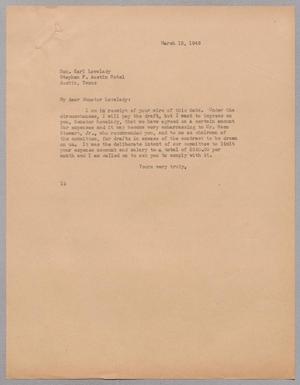 [Letter from Isaac H. Kempner to Karl Lovelady, March 15, 1945]
