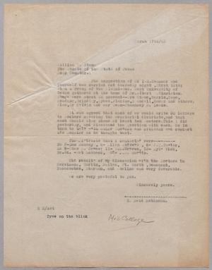 [Letter from H. Reid Robinson to William E. Stone, March 17, 1945]
