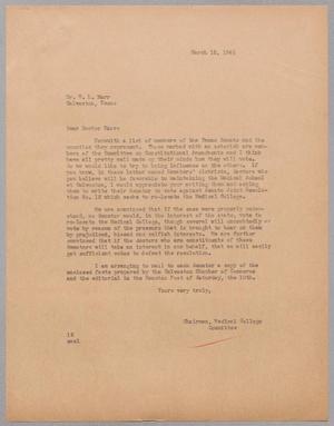 [Letter from Isaac H. Kempner to W. L. Marr, March 12, 1945]