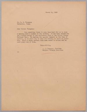 [Letter from Isaac H. Kempner to E. R. Thompson, March 10, 1945]