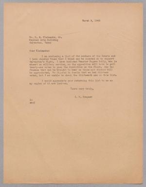 [Letter from Isaac H. Kempner to H. E. Kleinecke, Jr., March 9, 1945]