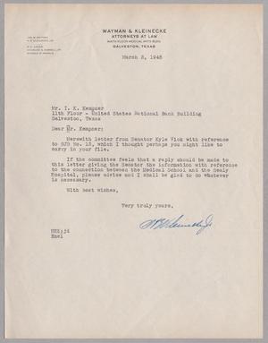 [Letter from H. E. Kleinecke, Jr. to Isaac H. Kempner, March 2, 1945]