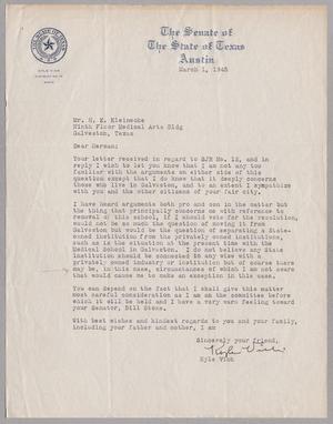 [Letter from Kyle Vick to H. E. Kleinecke, March 1, 1945]