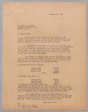 [Letter from I. H. Kempner to Karl L. Lovelady, February 26, 1945]