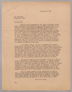 [Letter from Isaac H. Kempner to Ray Bowen, February 22, 1945]