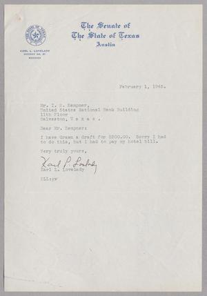 [Letter from Karl L. Lovelady to I. H. Kempner, February 1, 1945]