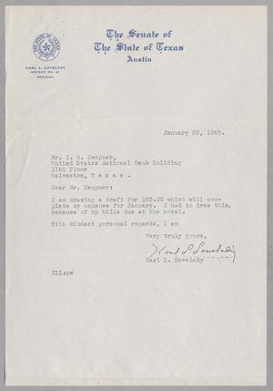 [Letter from Karl L. Lovelady to I. H. Kempner, January 22, 1945]
