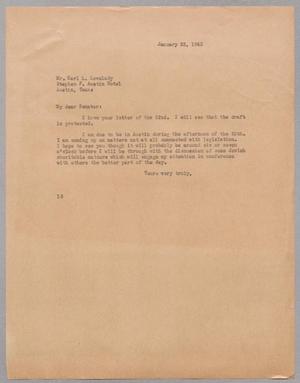 [Letter from I. H. Kempner to Karl L. Lovelady, January 23, 1945]