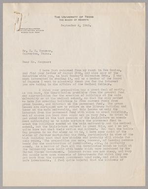 [Letter from Orville Bullington to I. H. Kempner, September 4, 1945]
