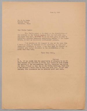 [Letter from I. H. Kempner to Chauncey D. Leake, June 5, 1945]