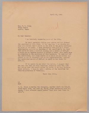 [Letter from I. H. Kempner to W. E. Stone, April 30, 1945]