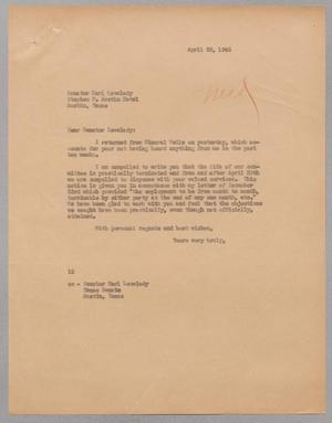 [Letter from I. H. Kempner to Karl L. Lovelady, April 23, 1945]