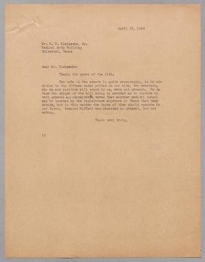 [Letter from . H. Kempner to H. E. Kleinecke, Jr., April 12, 1945]