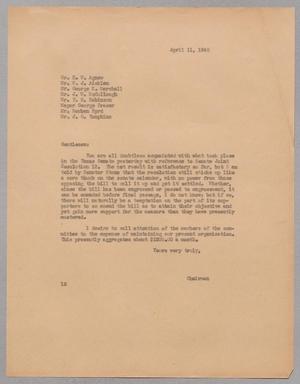 [Letter from I. H. Kempner to members of Galveston Chamber Of Commerce, April 11, 1945]