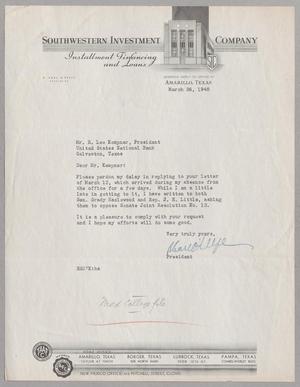 [Letter from  R. Earl O'Keefe to R. Lee Kempner, March 26, 1945]
