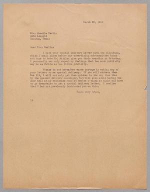 [Letter from Isaac H. Kempner to Rosella Werlin, March 22, 1945]