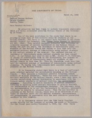 [Letter from Chauncey D. Leake to George Moffett, March 16, 1945]