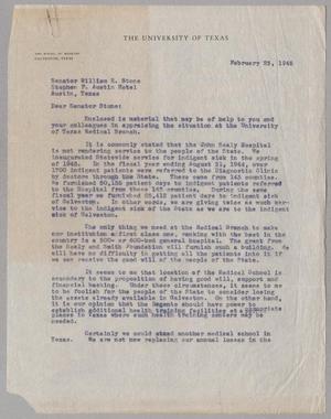 [Letter from Chauncey D. Leake to William E. Stone, February 23, 1945]