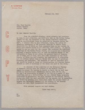 [Copy of Letter from I. H. Kempner to Fred Mauritz, February 28, 1945]