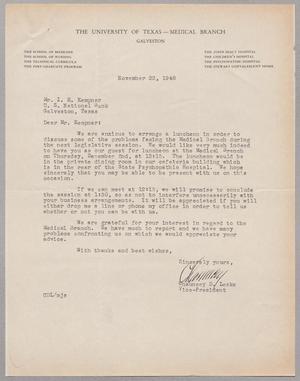 [Letter from Chauncey D. Leake to I. H. Kempner, November 22, 1948]