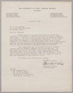 [Letter from Chauncey D. Leake to I. H. Kempner, March 30, 1948]