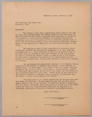 [Letter from I. H. Kempner and N. E. Leopold to Todd Galveston Dry Docks, Inc., January 7, 1949]