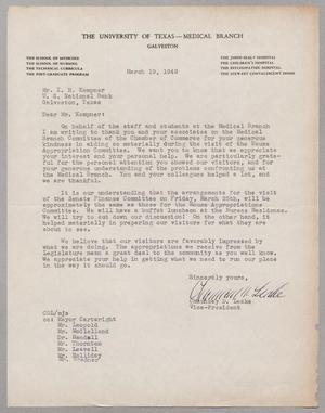 [Letter from Chauncey D. Leake to I. H. Kempner, March 19, 1949]