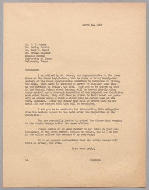 [Letter from I. H. Kempner to Doctors Of Medical Branch, March 14, 1949]