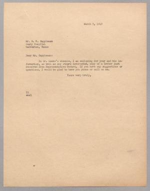 [Letter from Isaac Herbert Kempner to E. N. Cappleman, March 9, 1949]