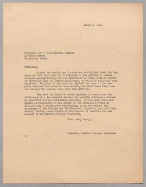 [Letter from Isaac H. Kempner to the Galveston Ice and Cold Storage Company, March 5, 1949]