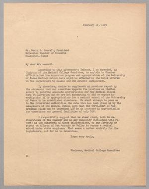[Letter from I. H. Kempner to David C. Leavell, February 17, 1949]
