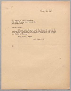 [Letter from Isaac Herbert Kempner to Bernard J. Doyle, February 14, 1949]