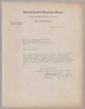 [Letter from Bernard J. Doyle to I. H. Kempner, February 10, 1949]